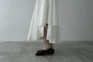 Rufflepleated Cotton Skirt