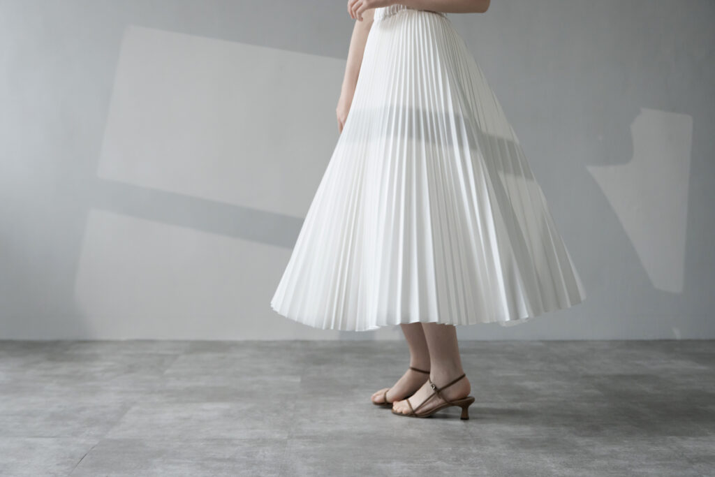 Accordion pleated skirt