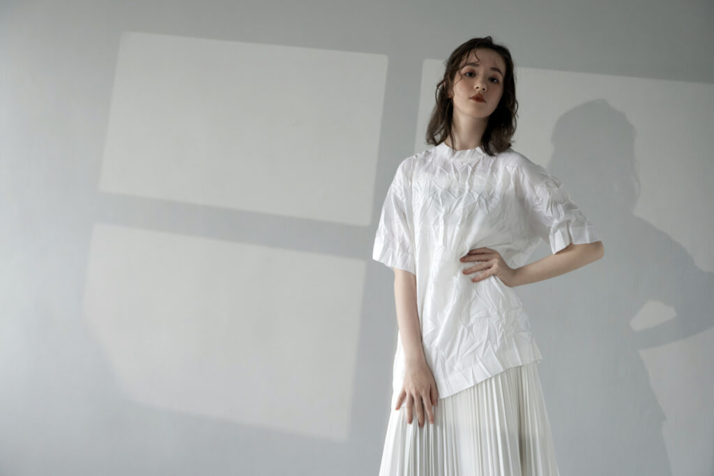 Pleated T-shirt & Accordion pleated skirt