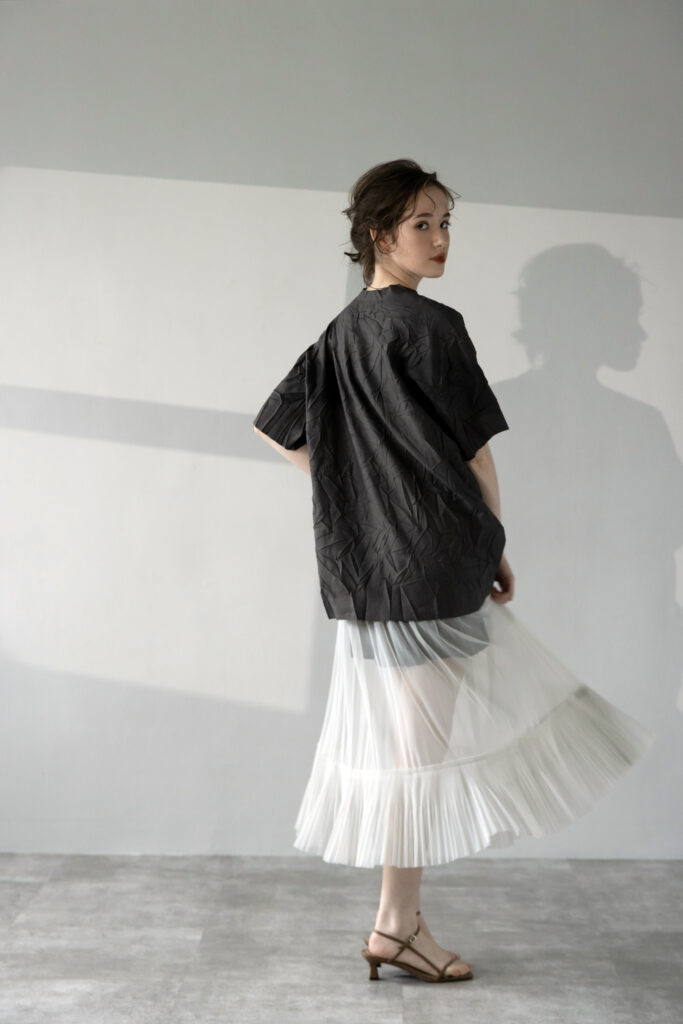 Pleated T-shirt